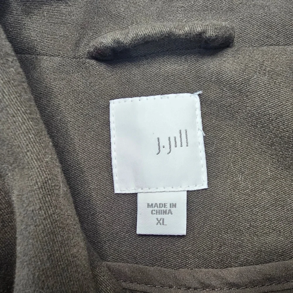 J. Jill Field Jacket XL Brown Removable Quilted Lining Utility Outdoor Barn Coat